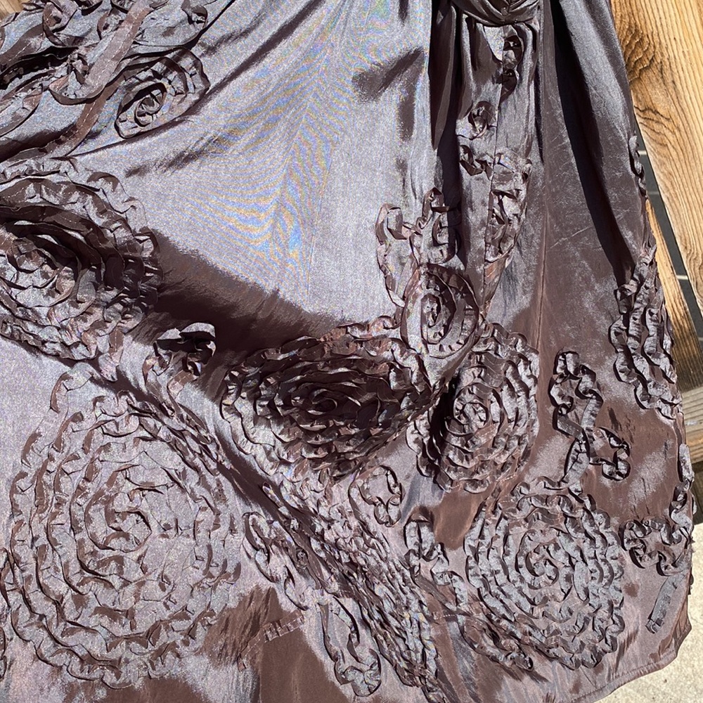 Adrianna Pappell boutique dress iridescent dressy taffeta midi halter - Picture 6 of 9